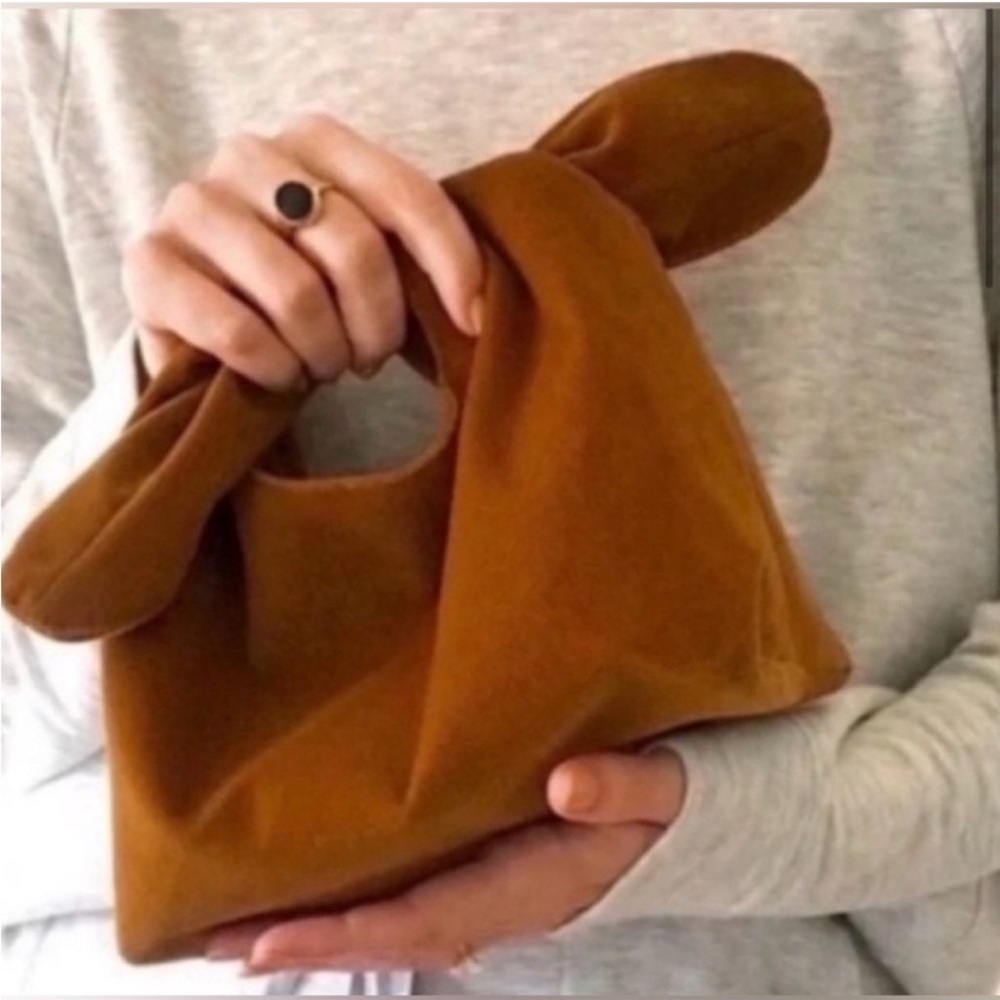 New•Merit Brown Corduroy Make Up Bag•